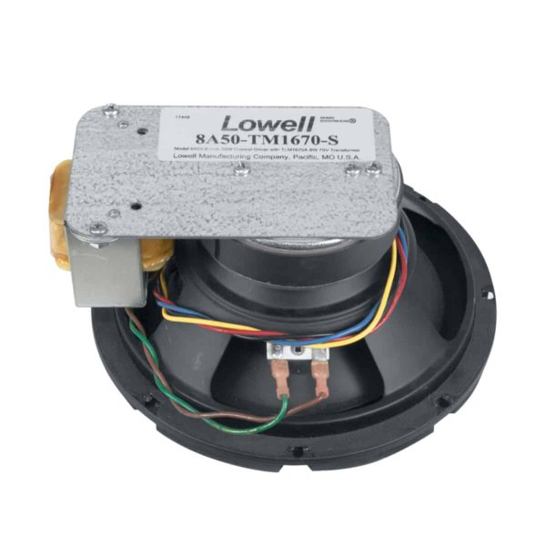 8A50-TM1670: 8" coaxial driver with 50W shallow-mount transformer