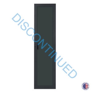 Steel front door with plexiglass insert for slim frame racks