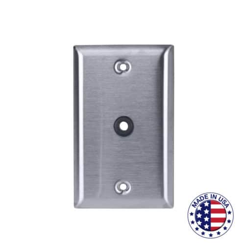 Wall Plate Punched for Microphone, 1 Gang | Lowell Manufacturing