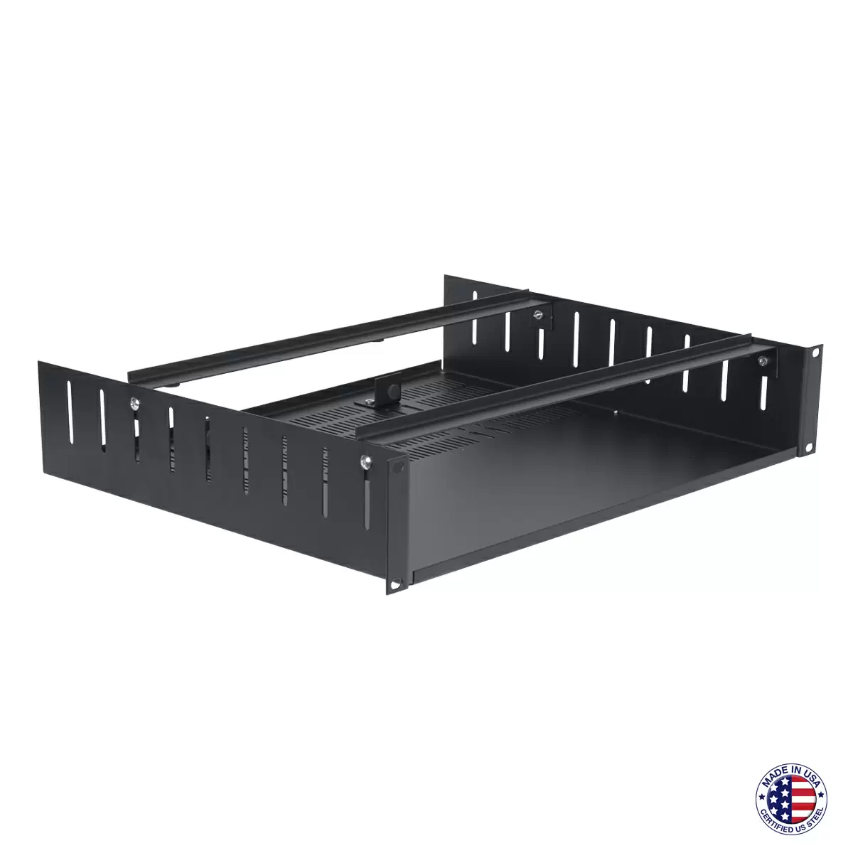 Rack Utility Shelf with Vented Base, Clamps | Lowell Manufacturing